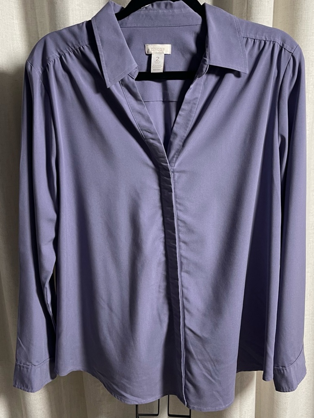 Chico’s  Periwinkle Lightweight Collared Blouse